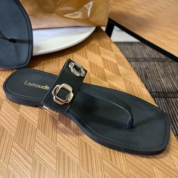 Larroude Black Milan Sandal - Picture 3 of 7